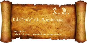 Kőrösi Magdolna névjegykártya
